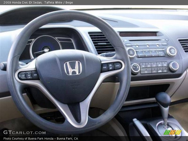 Taffeta White / Beige 2009 Honda Civic EX Sedan