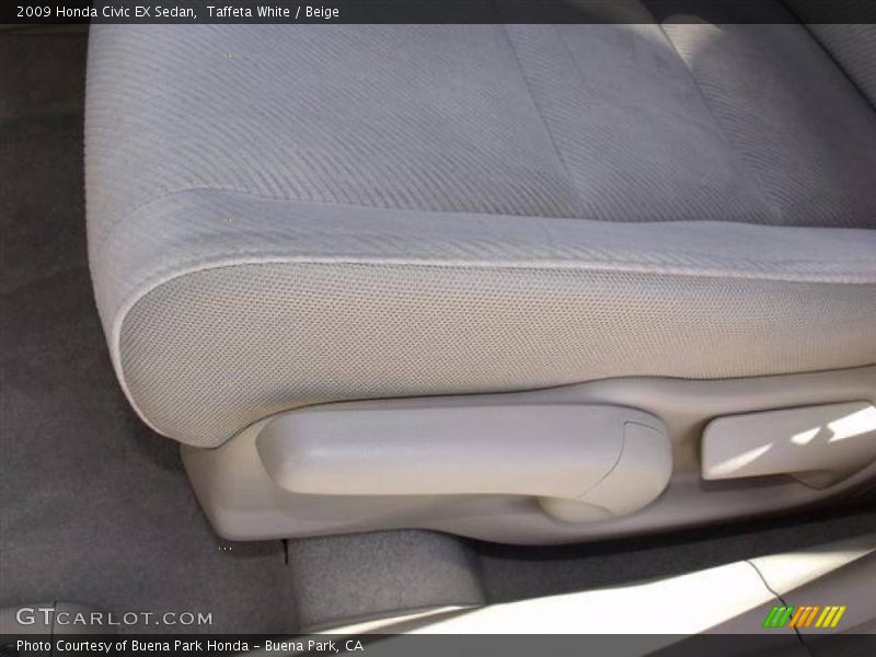 Taffeta White / Beige 2009 Honda Civic EX Sedan