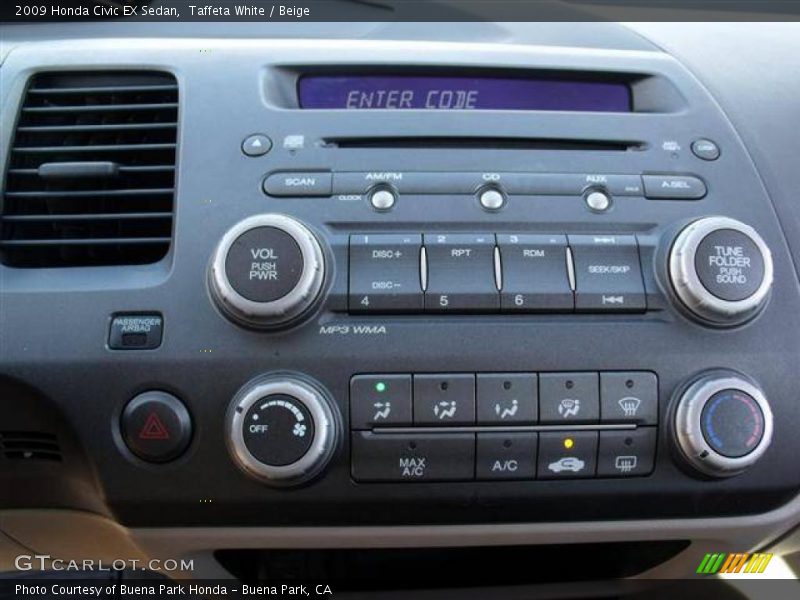 Taffeta White / Beige 2009 Honda Civic EX Sedan