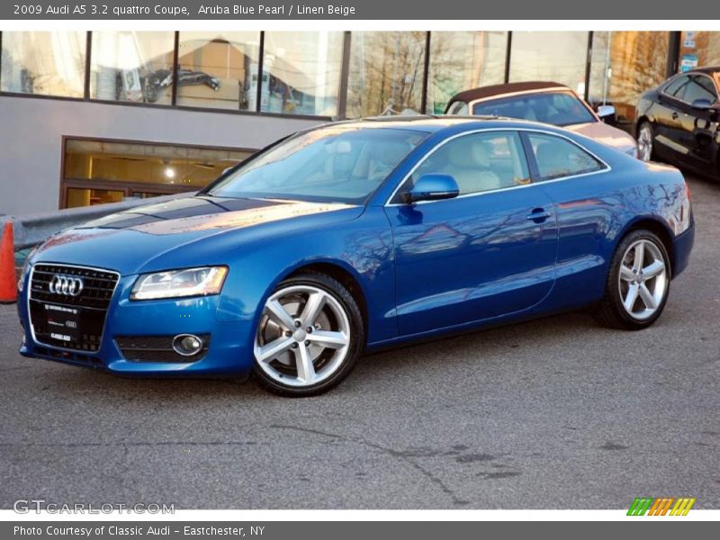 Aruba Blue Pearl / Linen Beige 2009 Audi A5 3.2 quattro Coupe