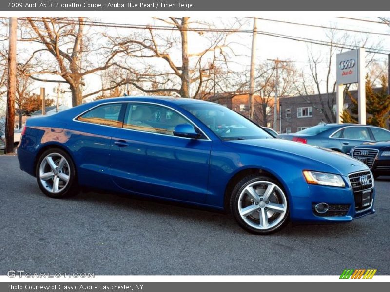 Aruba Blue Pearl / Linen Beige 2009 Audi A5 3.2 quattro Coupe