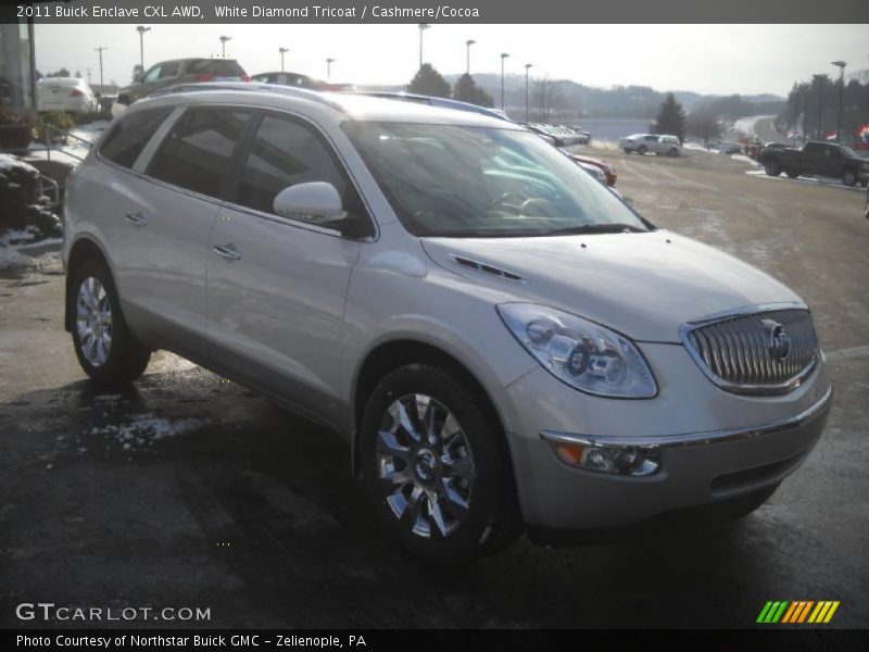 White Diamond Tricoat / Cashmere/Cocoa 2011 Buick Enclave CXL AWD