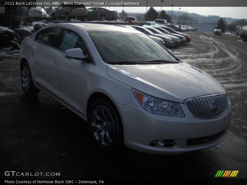 White Diamond Tricoat / Cocoa/Cashmere 2011 Buick LaCrosse CXL AWD