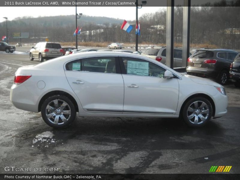 White Diamond Tricoat / Cocoa/Cashmere 2011 Buick LaCrosse CXL AWD