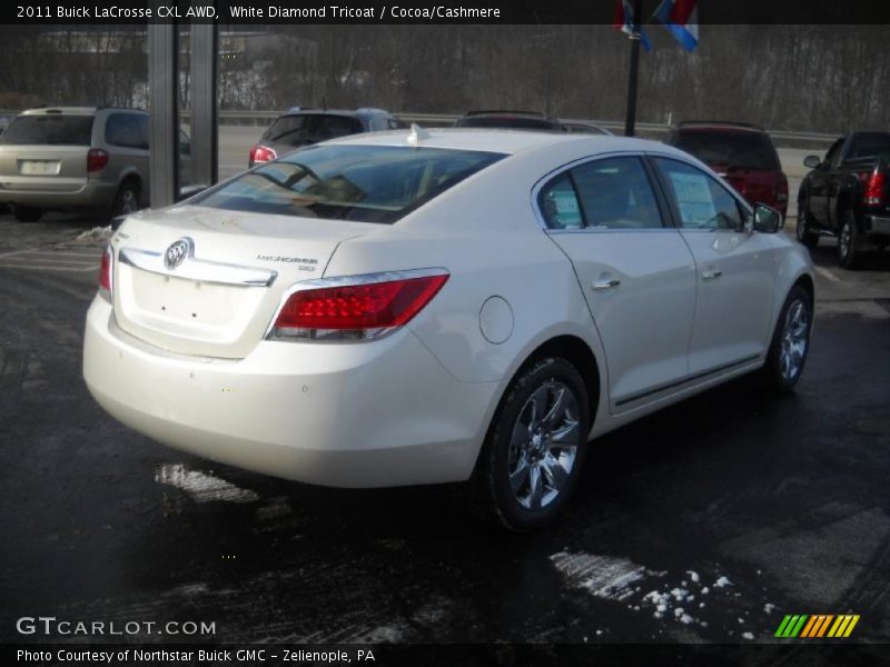 White Diamond Tricoat / Cocoa/Cashmere 2011 Buick LaCrosse CXL AWD