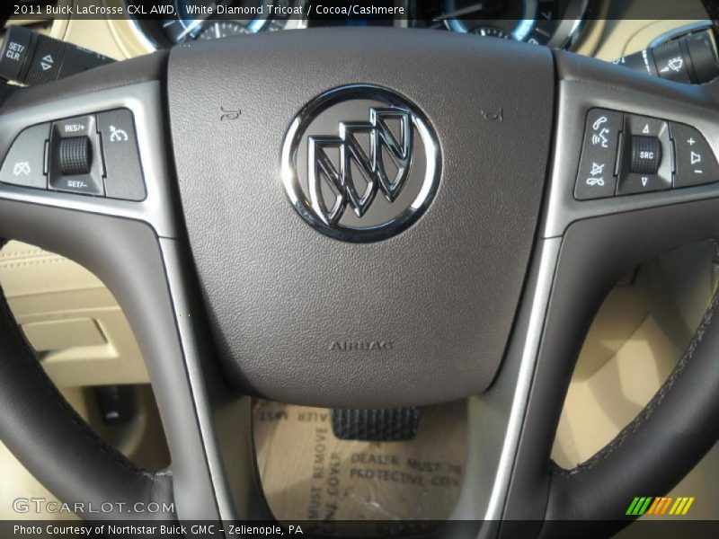 White Diamond Tricoat / Cocoa/Cashmere 2011 Buick LaCrosse CXL AWD