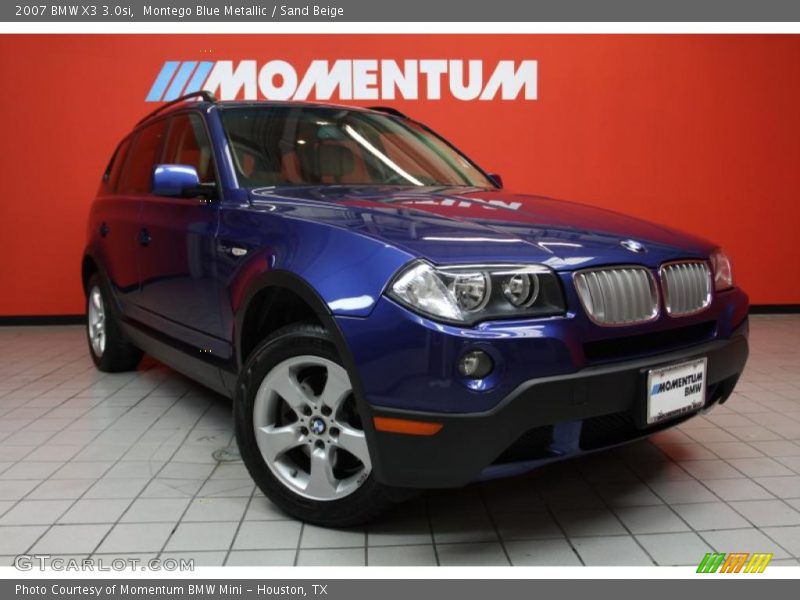 Montego Blue Metallic / Sand Beige 2007 BMW X3 3.0si