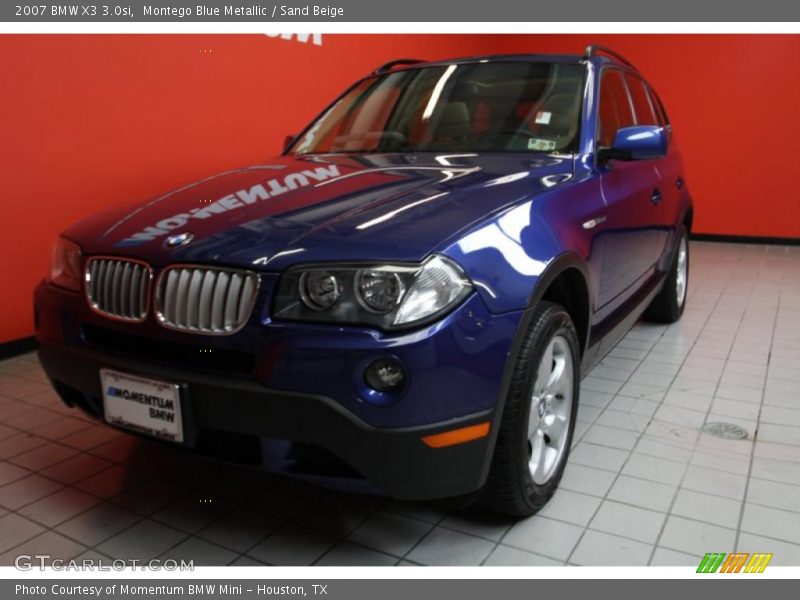 Montego Blue Metallic / Sand Beige 2007 BMW X3 3.0si