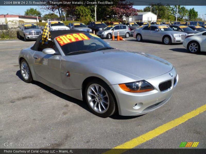 Titanium Silver Metallic / Dream Red/Black 2004 BMW Z4 2.5i Roadster