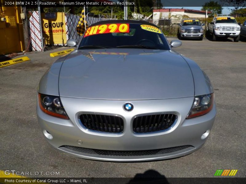 Titanium Silver Metallic / Dream Red/Black 2004 BMW Z4 2.5i Roadster