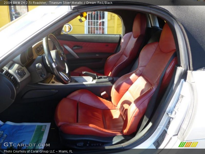 Titanium Silver Metallic / Dream Red/Black 2004 BMW Z4 2.5i Roadster