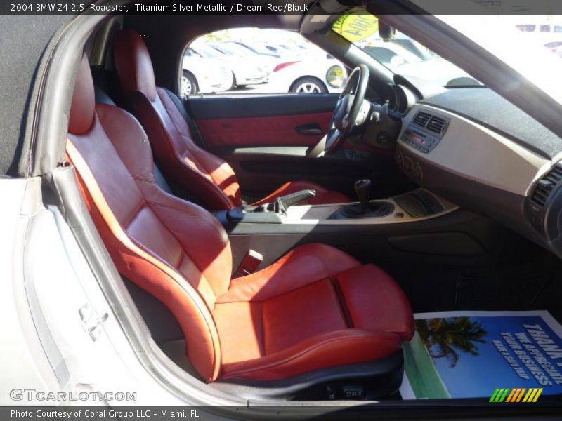 Titanium Silver Metallic / Dream Red/Black 2004 BMW Z4 2.5i Roadster