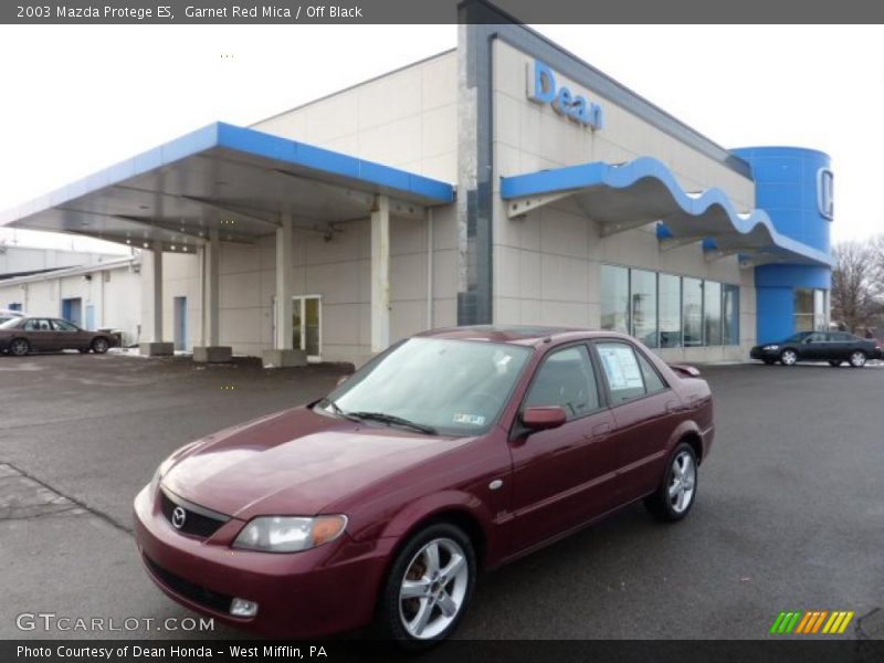 Garnet Red Mica / Off Black 2003 Mazda Protege ES