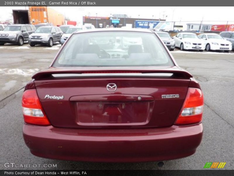 Garnet Red Mica / Off Black 2003 Mazda Protege ES