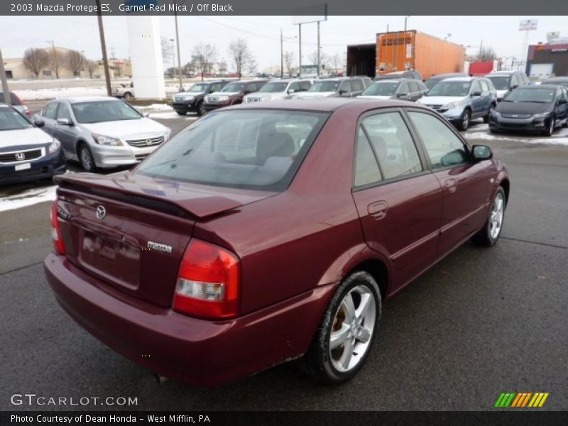 Garnet Red Mica / Off Black 2003 Mazda Protege ES