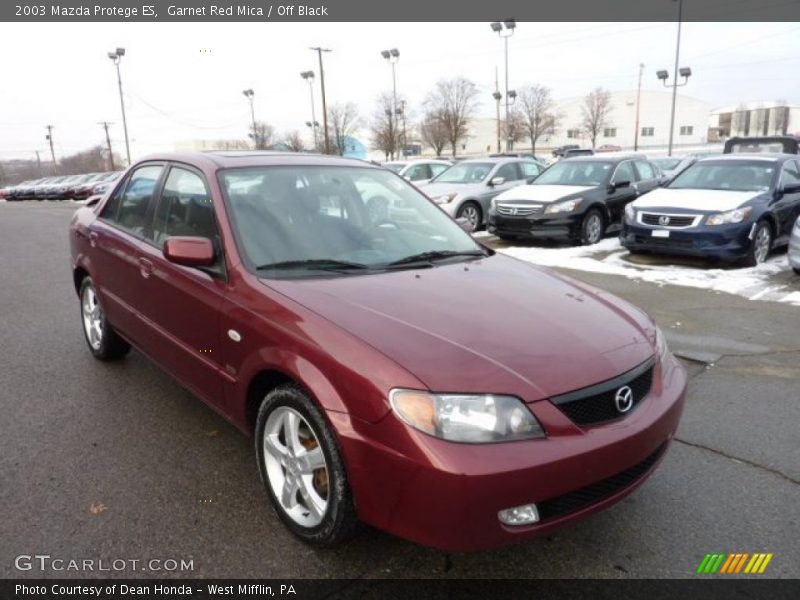 Garnet Red Mica / Off Black 2003 Mazda Protege ES