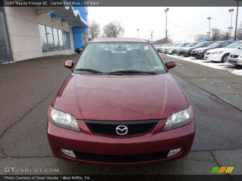 Garnet Red Mica / Off Black 2003 Mazda Protege ES