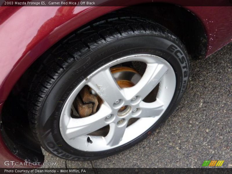 Garnet Red Mica / Off Black 2003 Mazda Protege ES
