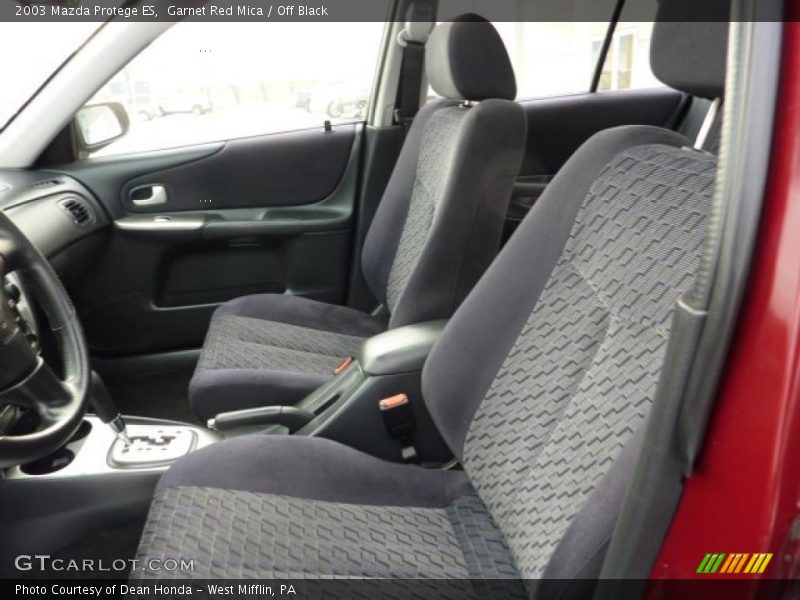 Garnet Red Mica / Off Black 2003 Mazda Protege ES