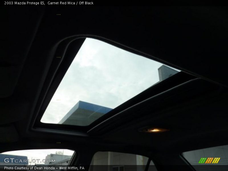 Garnet Red Mica / Off Black 2003 Mazda Protege ES