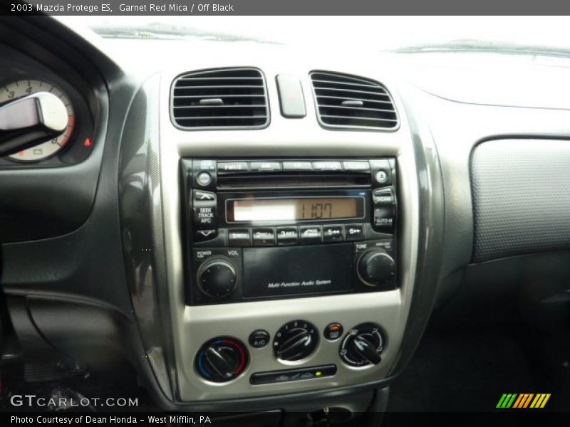 Garnet Red Mica / Off Black 2003 Mazda Protege ES