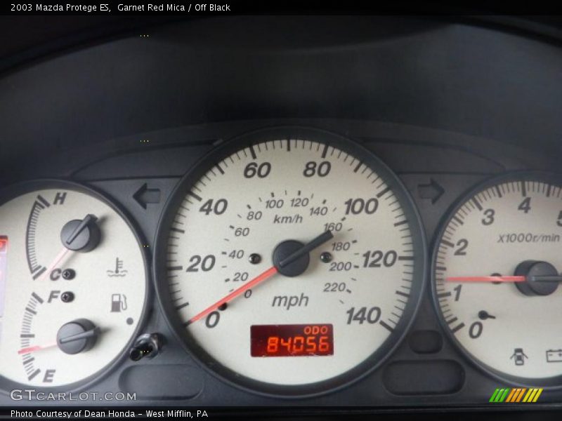 Garnet Red Mica / Off Black 2003 Mazda Protege ES