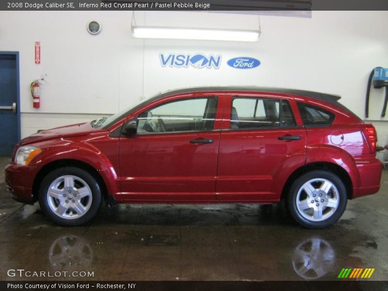 Inferno Red Crystal Pearl / Pastel Pebble Beige 2008 Dodge Caliber SE
