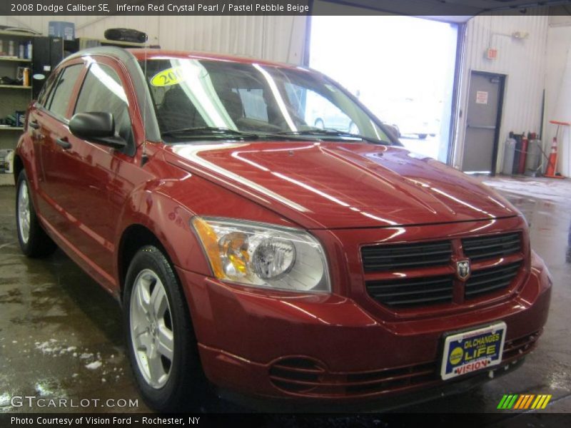 Inferno Red Crystal Pearl / Pastel Pebble Beige 2008 Dodge Caliber SE