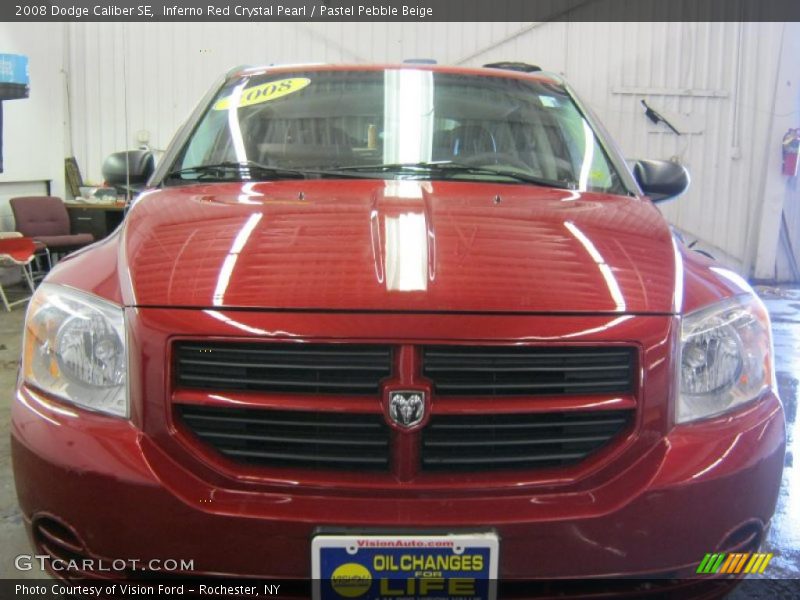 Inferno Red Crystal Pearl / Pastel Pebble Beige 2008 Dodge Caliber SE