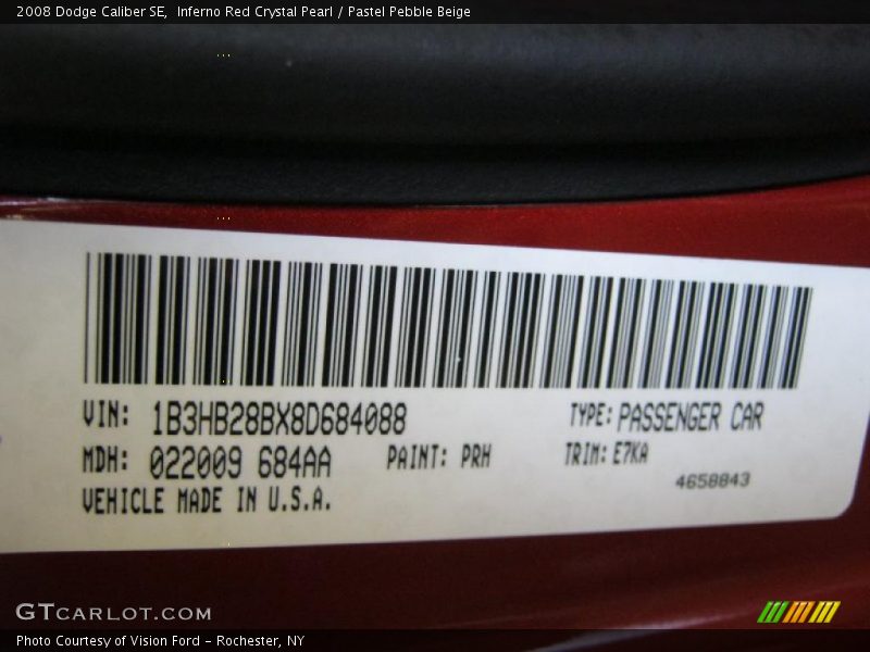 Inferno Red Crystal Pearl / Pastel Pebble Beige 2008 Dodge Caliber SE