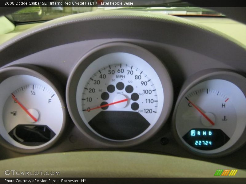 Inferno Red Crystal Pearl / Pastel Pebble Beige 2008 Dodge Caliber SE