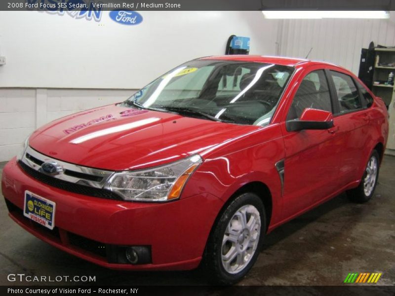 Vermillion Red / Medium Stone 2008 Ford Focus SES Sedan