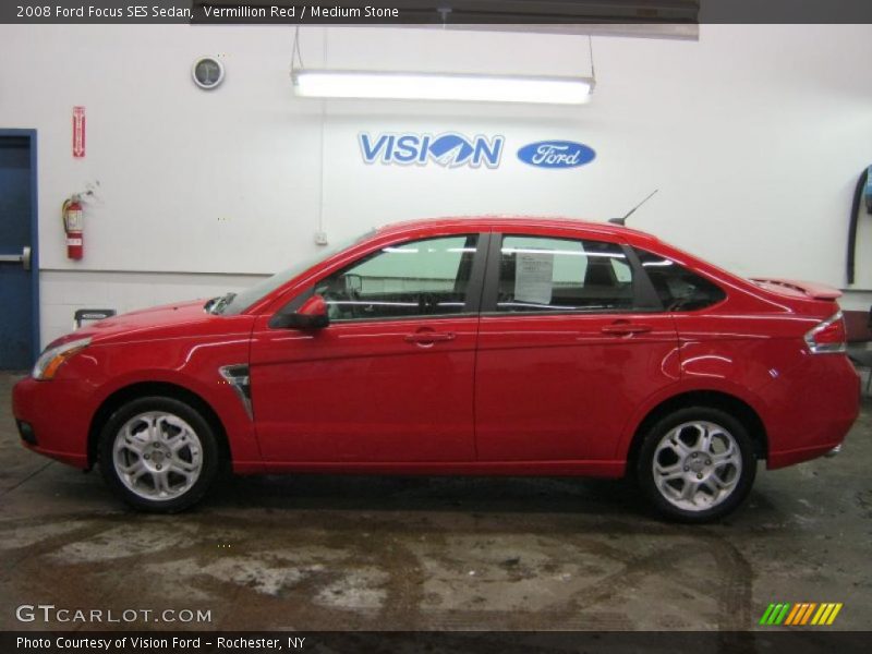 Vermillion Red / Medium Stone 2008 Ford Focus SES Sedan