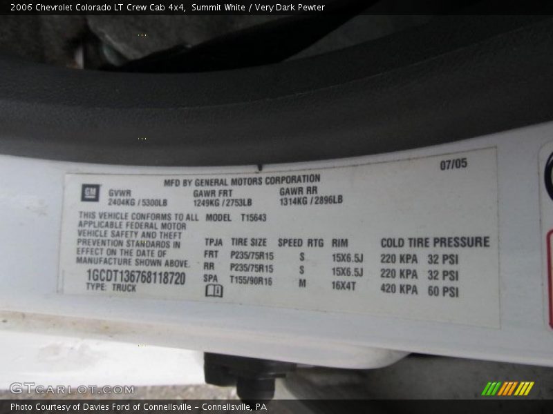 Summit White / Very Dark Pewter 2006 Chevrolet Colorado LT Crew Cab 4x4