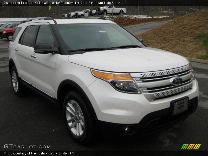 White Platinum Tri-Coat / Medium Light Stone 2011 Ford Explorer XLT 4WD