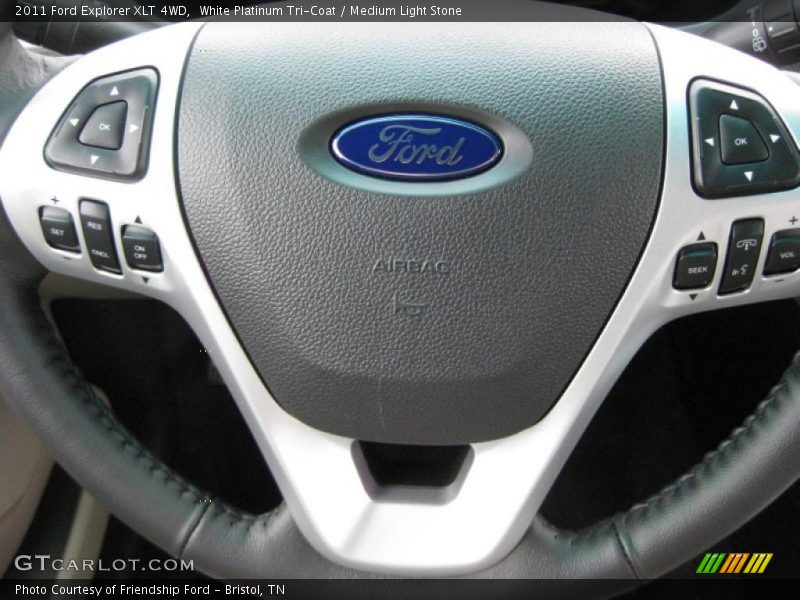 White Platinum Tri-Coat / Medium Light Stone 2011 Ford Explorer XLT 4WD