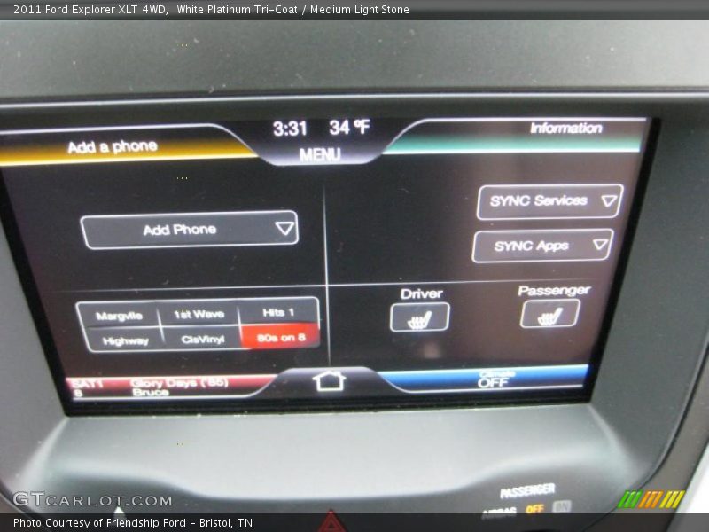 Controls of 2011 Explorer XLT 4WD