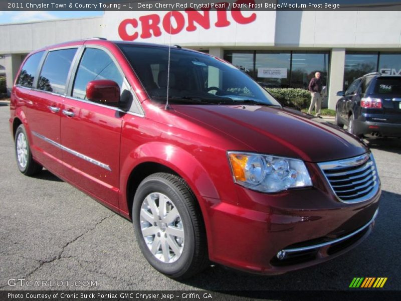 Deep Cherry Red Crystal Pearl / Dark Frost Beige/Medium Frost Beige 2011 Chrysler Town & Country Touring - L