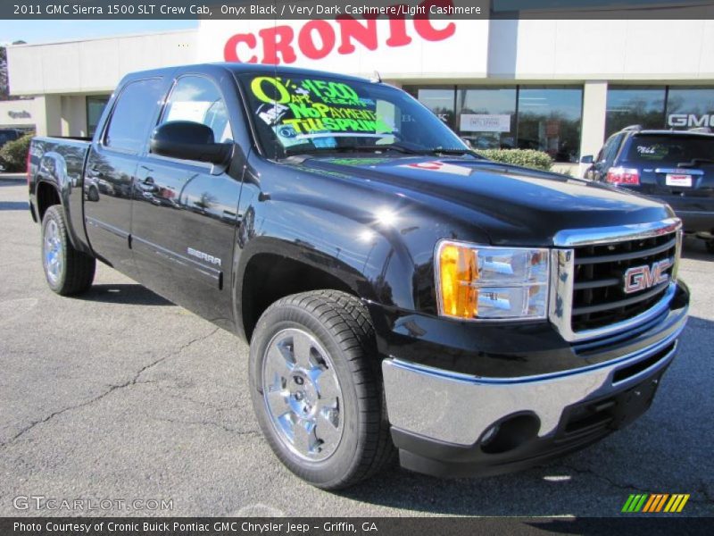 Onyx Black / Very Dark Cashmere/Light Cashmere 2011 GMC Sierra 1500 SLT Crew Cab
