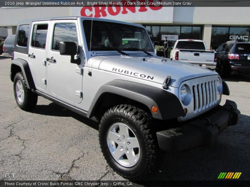 Bright Silver Metallic / Dark Slate Gray/Medium Slate Gray 2010 Jeep Wrangler Unlimited Rubicon 4x4