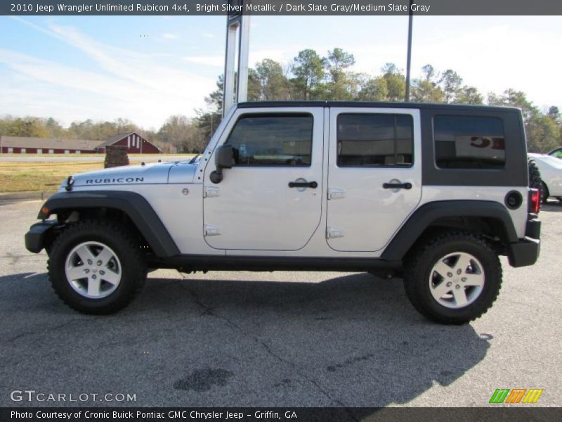 Bright Silver Metallic / Dark Slate Gray/Medium Slate Gray 2010 Jeep Wrangler Unlimited Rubicon 4x4