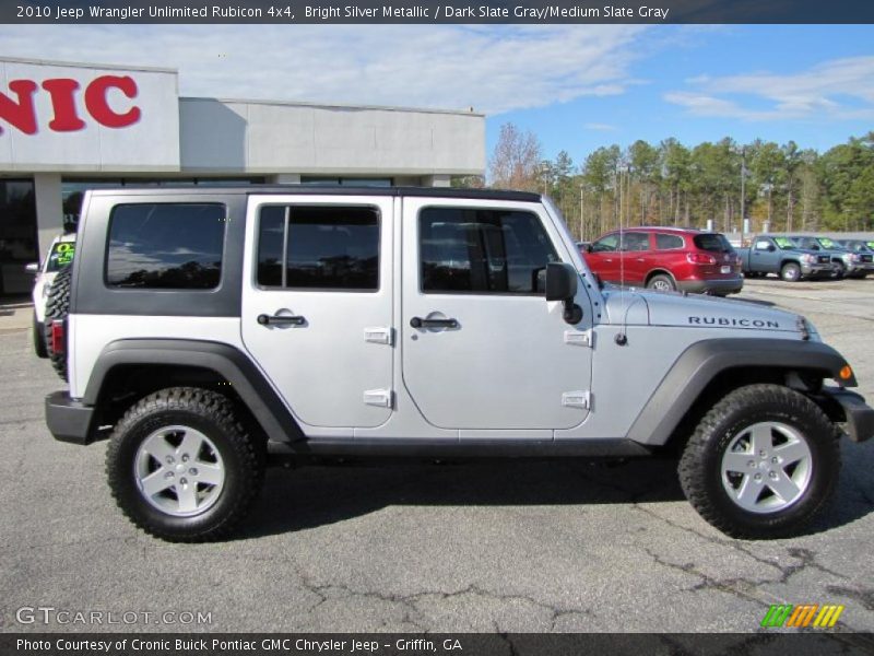 Bright Silver Metallic / Dark Slate Gray/Medium Slate Gray 2010 Jeep Wrangler Unlimited Rubicon 4x4