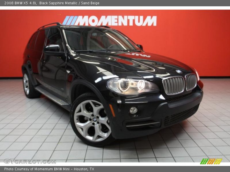 Black Sapphire Metallic / Sand Beige 2008 BMW X5 4.8i