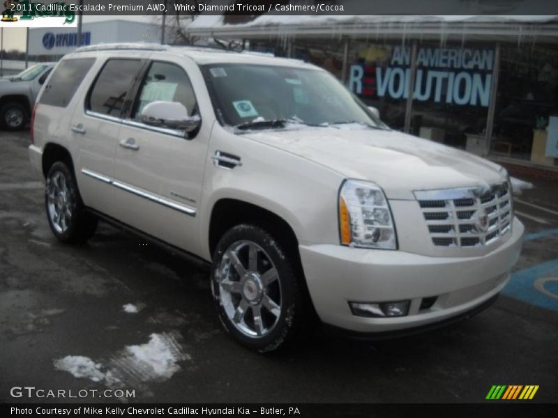 White Diamond Tricoat / Cashmere/Cocoa 2011 Cadillac Escalade Premium AWD