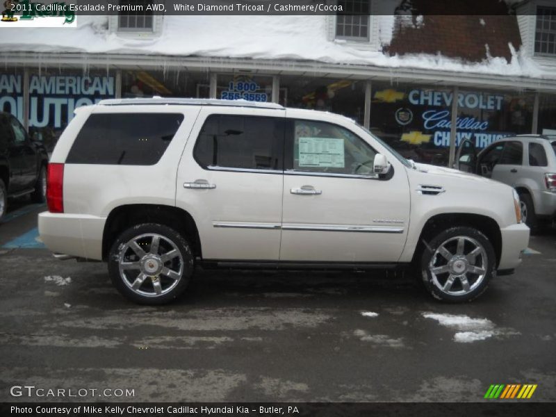 White Diamond Tricoat / Cashmere/Cocoa 2011 Cadillac Escalade Premium AWD
