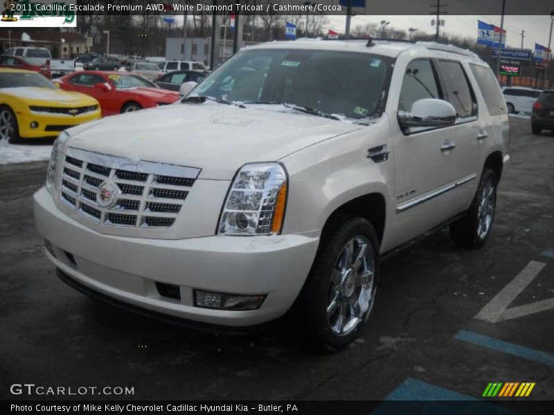 White Diamond Tricoat / Cashmere/Cocoa 2011 Cadillac Escalade Premium AWD
