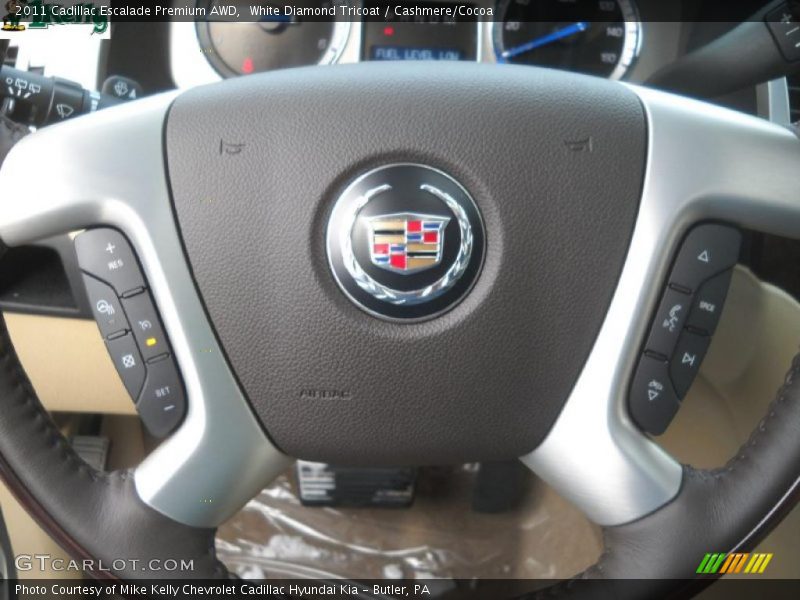 White Diamond Tricoat / Cashmere/Cocoa 2011 Cadillac Escalade Premium AWD