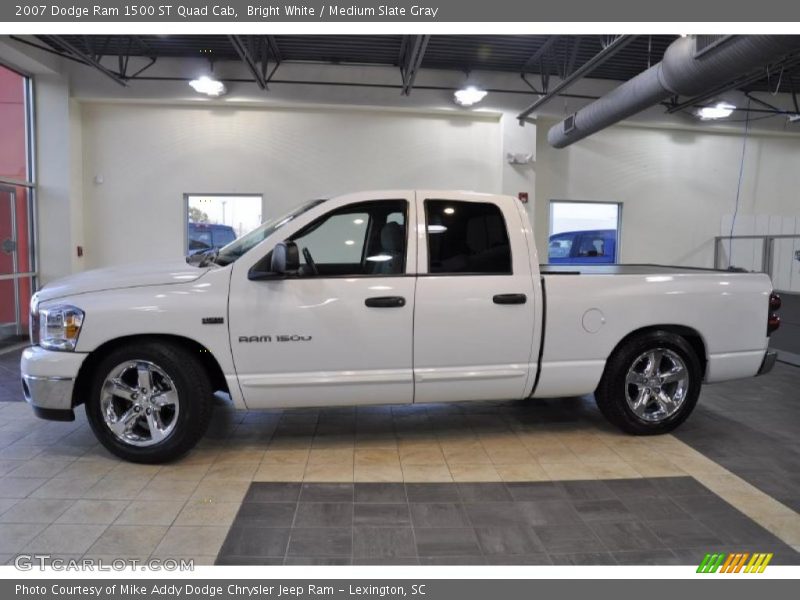 Bright White / Medium Slate Gray 2007 Dodge Ram 1500 ST Quad Cab