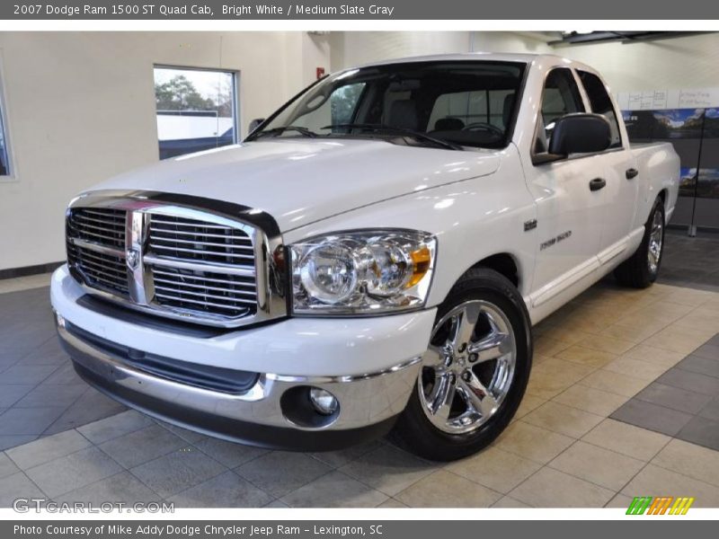 Bright White / Medium Slate Gray 2007 Dodge Ram 1500 ST Quad Cab