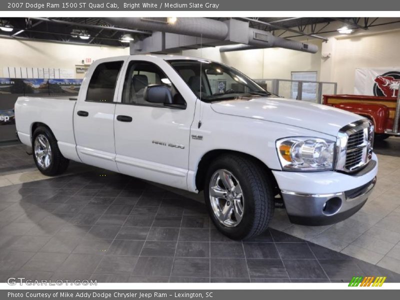 Bright White / Medium Slate Gray 2007 Dodge Ram 1500 ST Quad Cab
